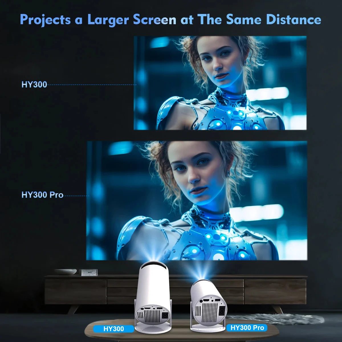 Tragbarer 4K-Videoprojektor mit 180-Grad-Drehung