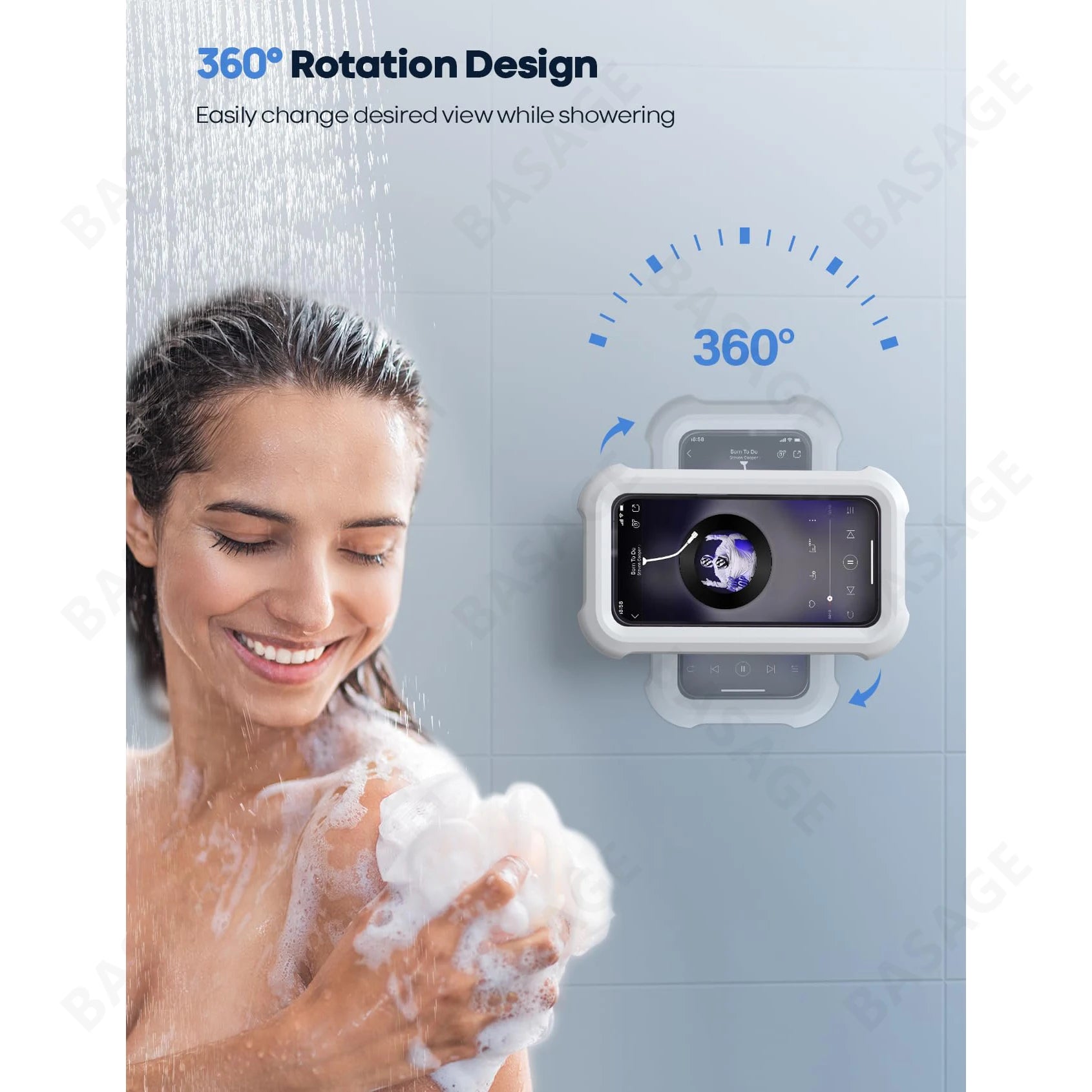 Wasserdichter Dusch Telefonhalter (6,8 Zoll)