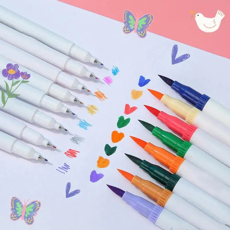 Malen nach Zahlen für Kinder – Kreatives Lernbuch mit doppelseitigem Aquarellstifte-Set