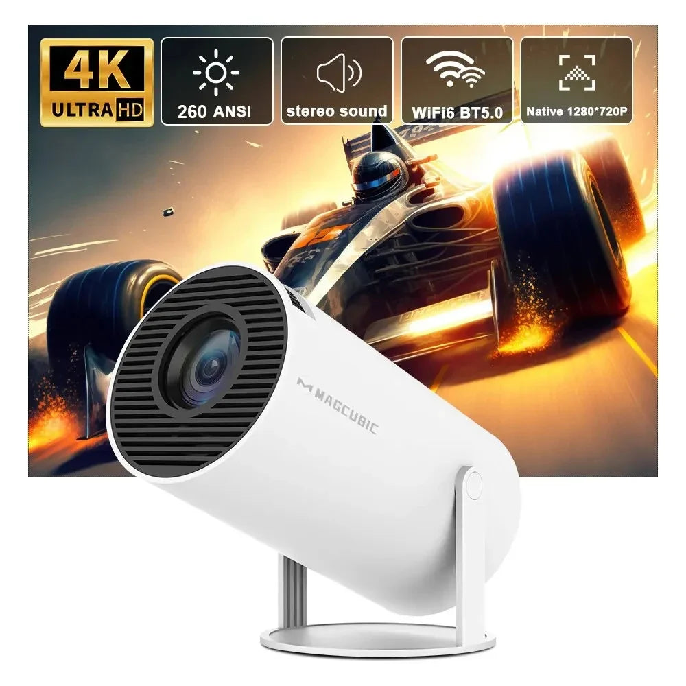 Tragbarer 4K-Videoprojektor mit 180-Grad-Drehung